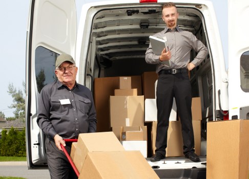 Household boxes and furniture prepared for local removals in Hounslow