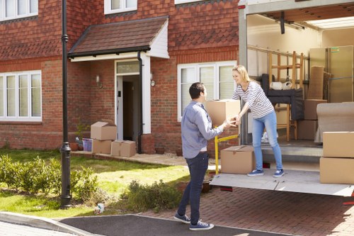 Removal van and moving team prepared for a Hounslow home move