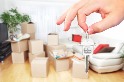 Driver loading boxes and household items for a Hounslow relocation