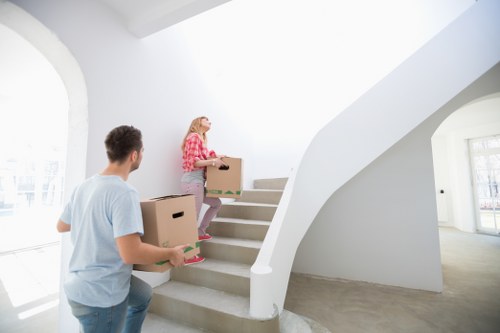 Moving team handling apartment access in Hounslow