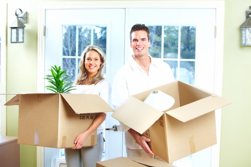 Packed boxes and household items ready for removals in Hounslow